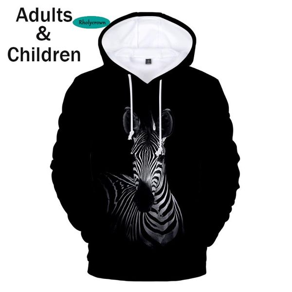 

zebra child funny hoodies fashion funny design hoodie men women hoodies harajuku casual sweatshirt boy girl striped hoodie, Black