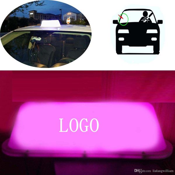 

35 cm taxi cab sign roof er car bright light strong magnet pink for taxi drivers