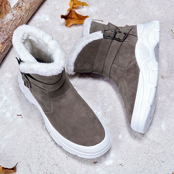 

new casual winter thick bottom plus velvet warm snow boots fashion comfortable winter boots, men's comfortable shoes men shoes, Black