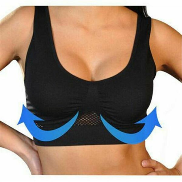 

air permeable cooling summer sport wireless bra gym fitness athletic running sport underwear workout vest tank, Red;black