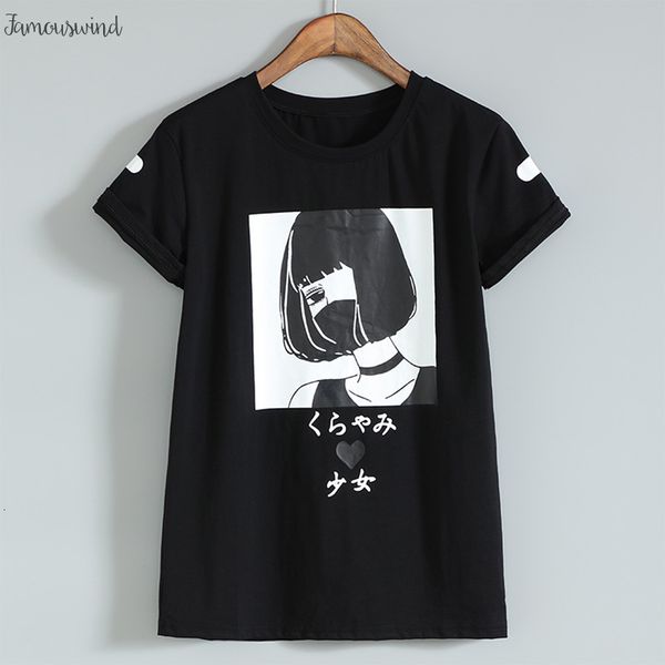 

японские женщины cartoon рубашки уникальный graphic короткими рукавами футболка t white tees kawaii рубашка хлопка перевозка груза падения