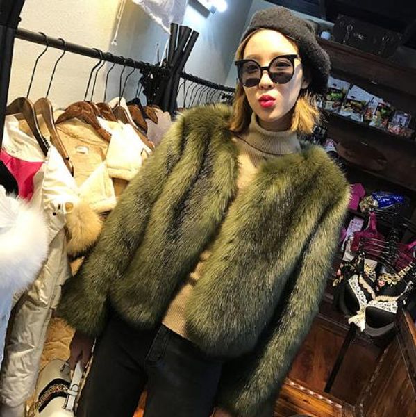 

vetement 2019 winter women's faux fur coat artificial fur overcoat furry jacket femme plus size furry fake outwear z227, Black