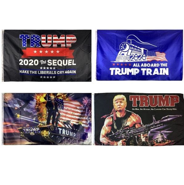 

wholesale trump flag 3x5ft rambo tank train sequel women troops support trump flag 2020 for american re election