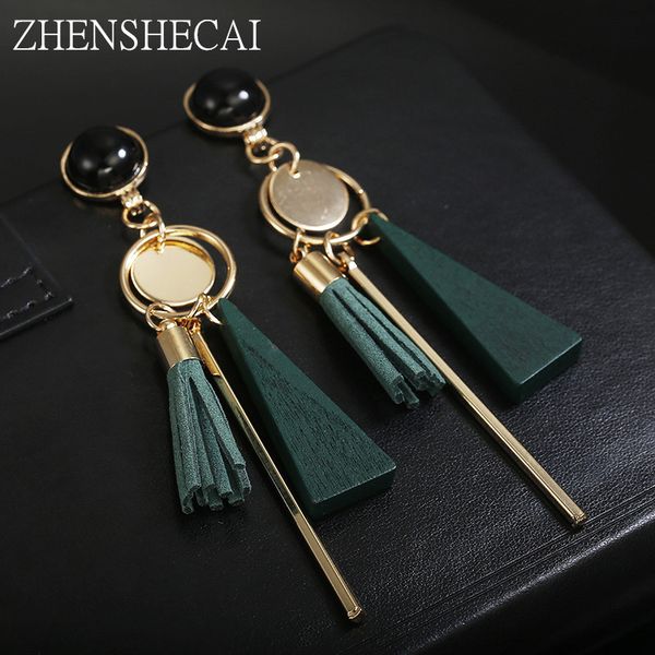 

new design black green colors drop earrings bohemia style plastic long tassel earrings for women ear jewelry accessories, Silver