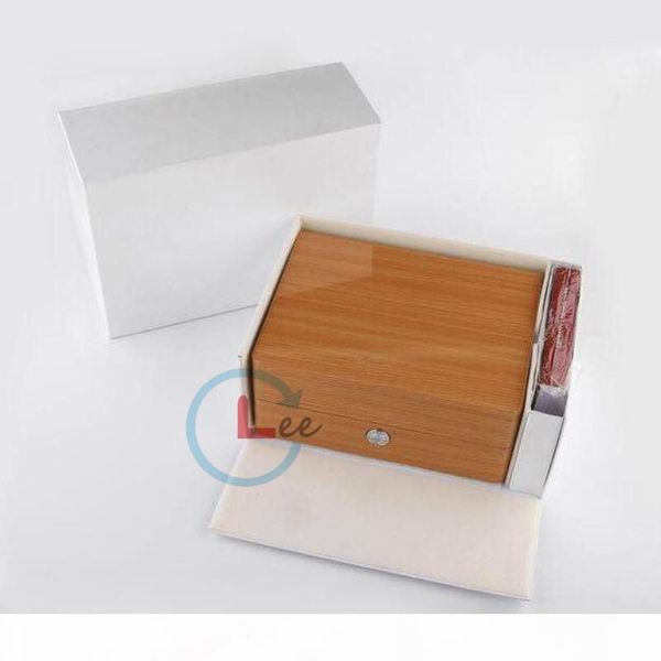

luxury new square woody watch boxes for omega box watch booklet card tags and papers in english men wristwatch case gift bags, Black;blue