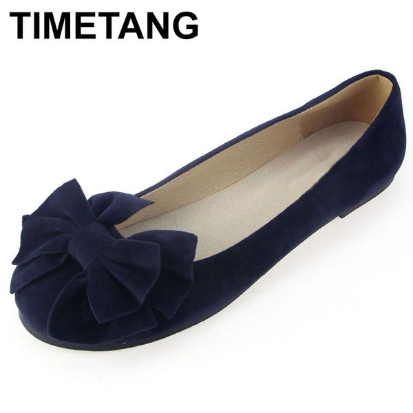

timetang spring summer bow women single shoes flat heel soft bottom ballet work flats shoes woman, Black