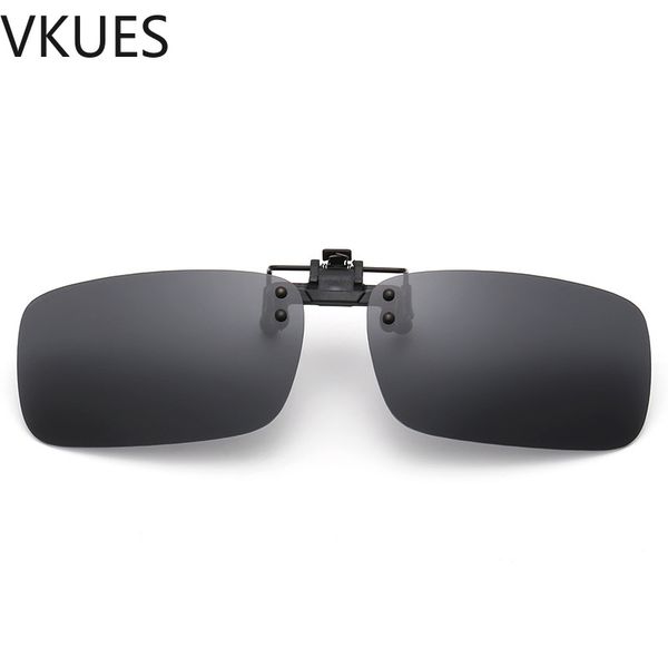 

vkues flip up clip on sunglasses polarized lens sun glasses night vision goggles driving glasses clip on myopia eyewear, White;black