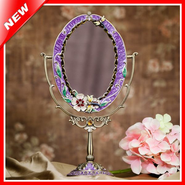 

tin alloy antique beauty vanity makeup mirror for woman cosmetic mirror dressing table standing home decorative