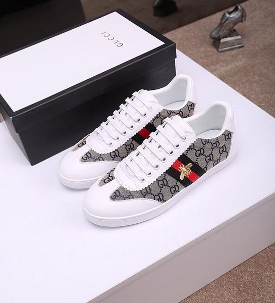 

italion embroidery snake small bee tiger head white low cut women sneakers loafers casual flat shoe desiger luxury shoe, Black