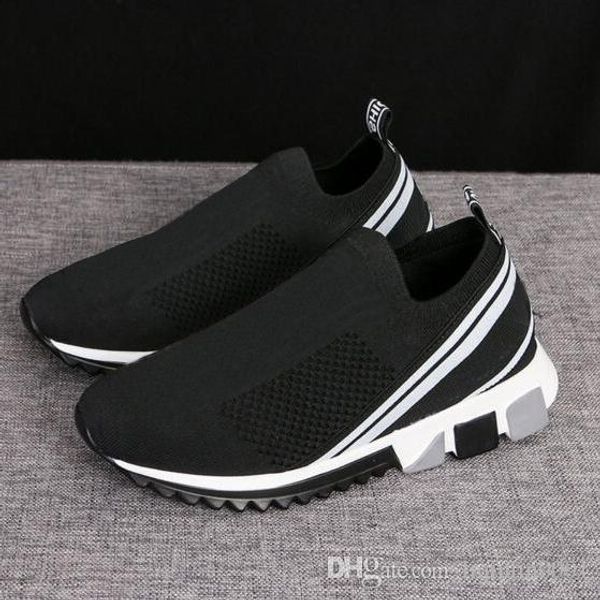 

01 new classic dolce & gab men or women designers mixed colors casual man runner trainers shoe sneaker flat size 35-45, Black