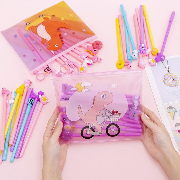 

10 cute animal pen set for office stationery netural student writing gel pens
