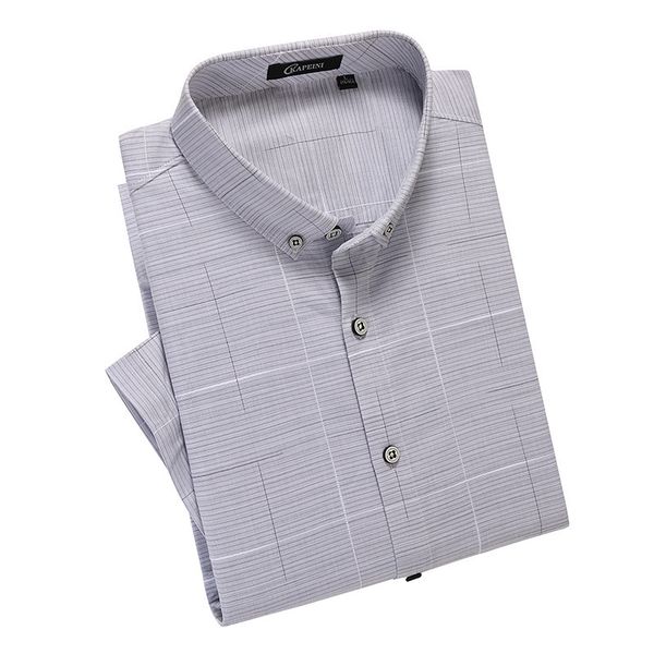 

big size men's wear fat man plus fat plus short sleeve shirt grid fat business leisure loose half sleeve shirt, White;black