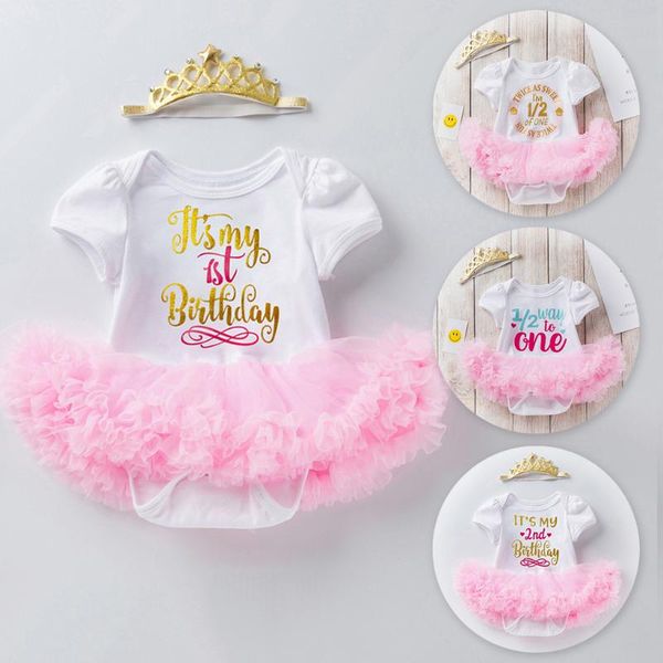 

новорожденных baby girl dress summer день рождения письмо печати тюль туту платье bodysuit розовый красный повседневная одежда ju4, Red;yellow
