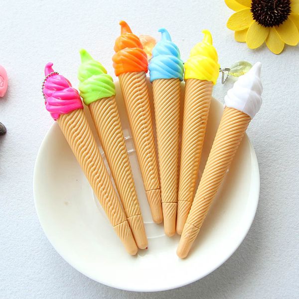 Мороженое ручки с черными чернилами гель Pen 0.5mm офиса Школьные принадлежности Подарок для детей случайный цвет