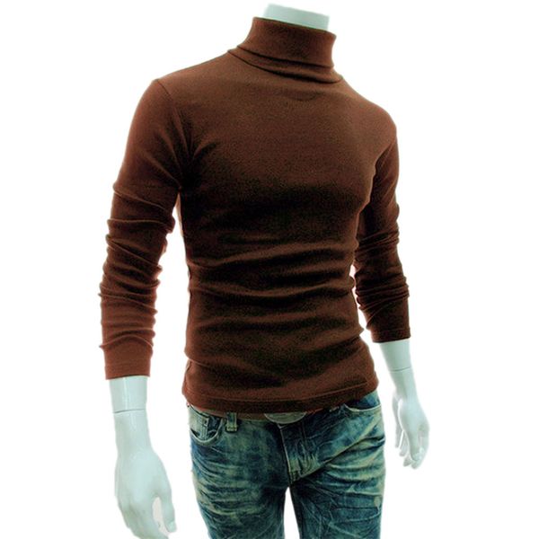 

casual men long sleeve knitwear autumn winter turtle neck slim fit basic pullover msk66, White;black