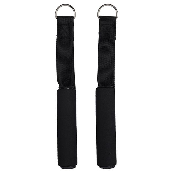 

2x black tricep rope cable attachment handle bar resistance gym training band