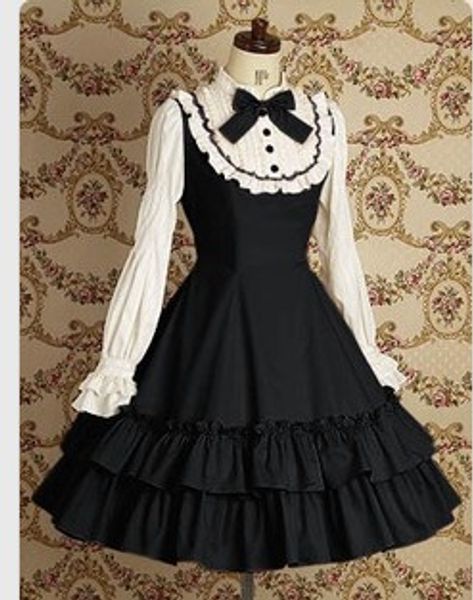 

fashion-jsk lolita cute lolita costume japanese style lovely printing multicolored, Black;red