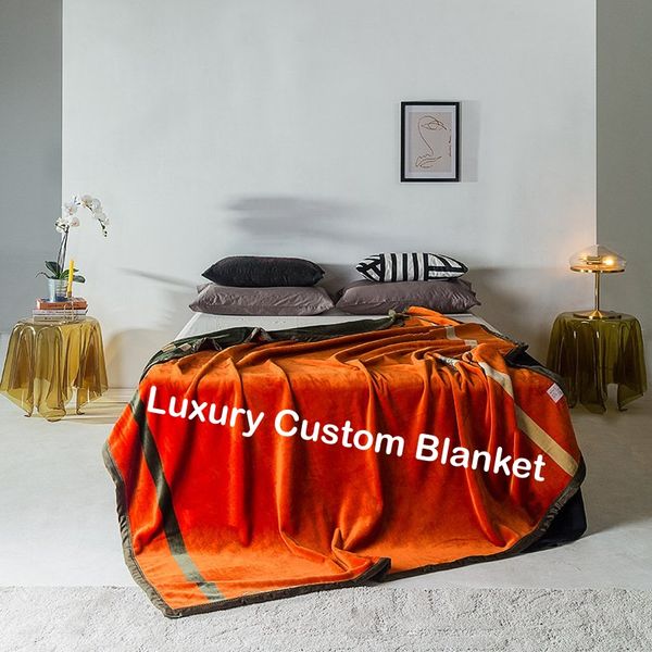 

blankets custom luxury flannel printed blanket double-sided thick warm and soft multifunctional decorative throw