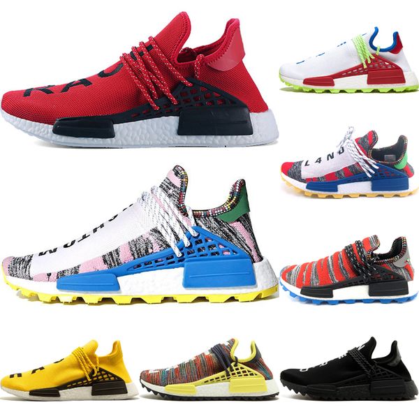 

Designer Red Solar Pack Human Race Running Shoes for Men Women Pharrell Williams top nobel ink Pale nude Green yellow Cream Sport Sneakers