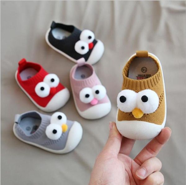 

baby toddler spring autumn soft-sole indoor shoes children non-slip mesh with big eye breathable knitted socks shoes