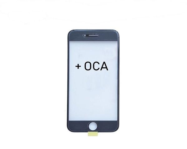 

50pcs original 3 in pieces 1 glass exterior cold press front with half frame bevel assembly + oca film for iphone 8 8 plus