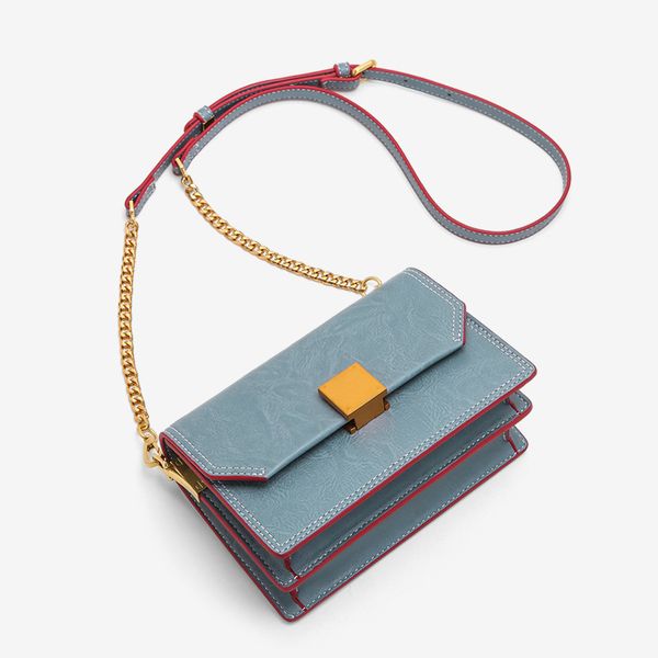 

2019 new winter-falll shoulder bag retro square cross-section solid color handbags