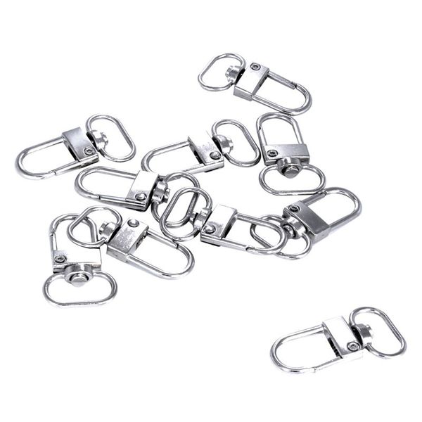 

10 pieces swivel carabiner hook silver key chain 18mm x 33 mm