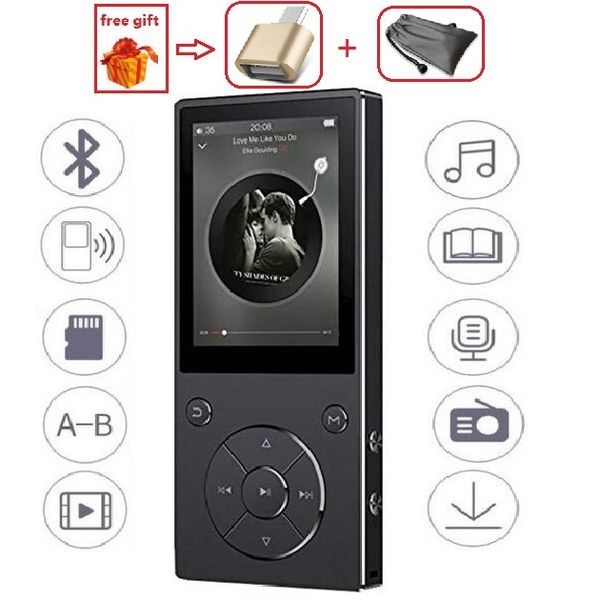 

2019 original ruizu d11 bluetooth mp3 player 8gb metal music audio player with built-in speaker fm radio support tf card