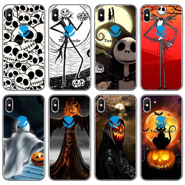 

[tongtrade] soft silicone tpu case for iphone 8p 7p 6p 5p x xs 11 pro max plus samsung galaxy note 10 9 8 pro s10 s9 s8 halloween skull case