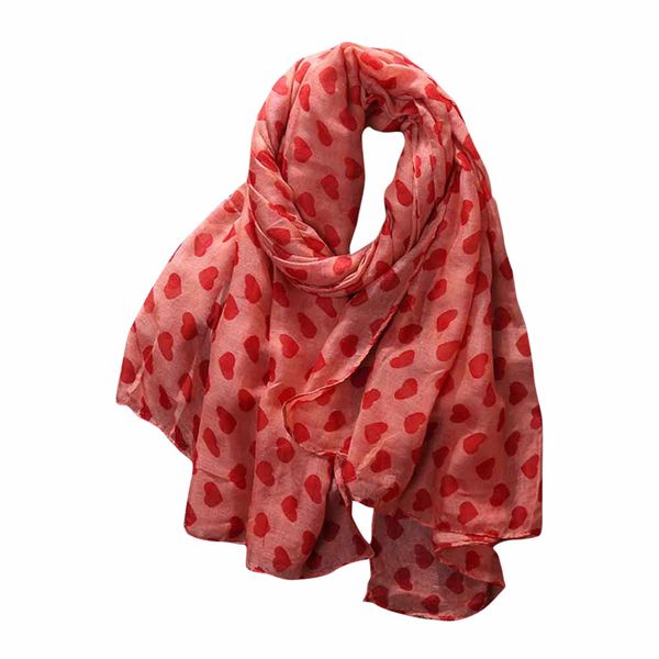 Colourful Hearts Print Women Ladies Girls Fashion Scarves Wrap Sarong Long Soft