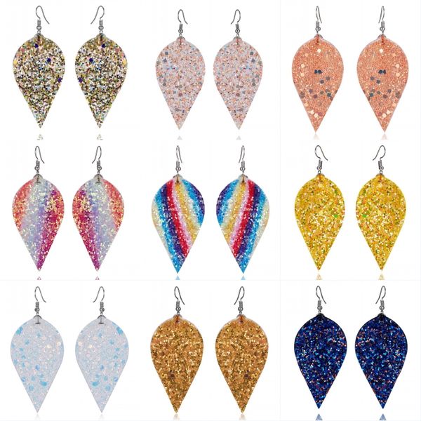 

kimter pu leather dangle earrings for women fashion jewelry creative leaf earring handmade eardrop valentine's day gift dhl u67fy, Golden;silver