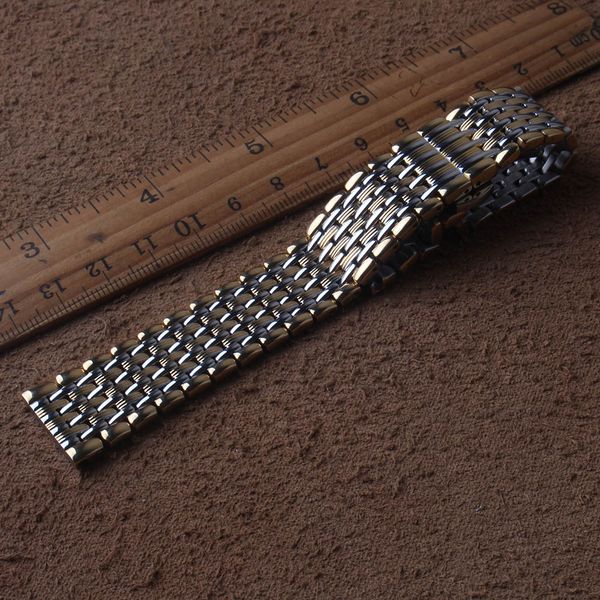 

stainless steel watchbands for quartz wrist watches straps 14mm 16mm 18mm 20mm 22m silver and gold watch bracelets, Black;brown