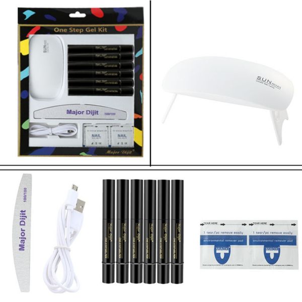 

new 10pcs nail set uv led lamp dryer gel polish kit soak off manicure tools set