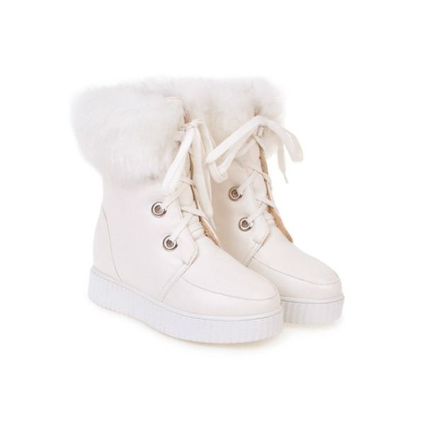 

autumn and winter new style warm frenulum martin boots womens thick bottom snow boots short boots plus size, Black
