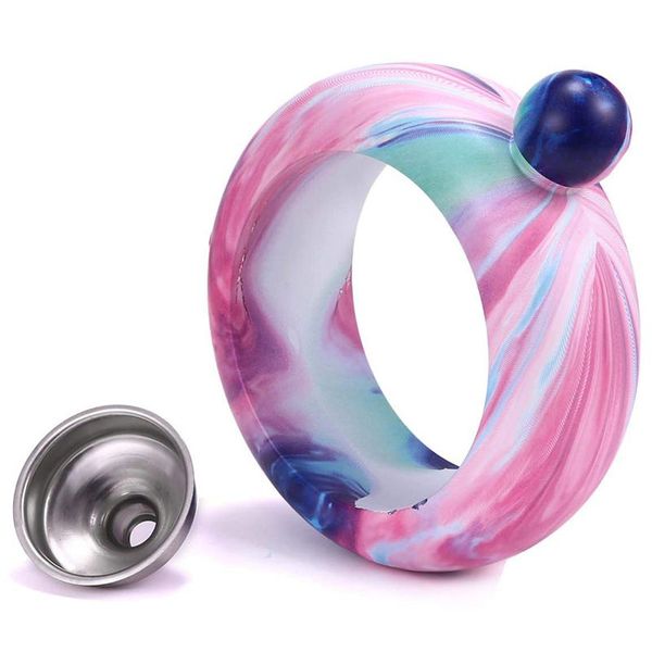 

bangle flask lid stainless steel hidden liquor wine flask funnel set gift for women men party flask/girls gift hidden boo