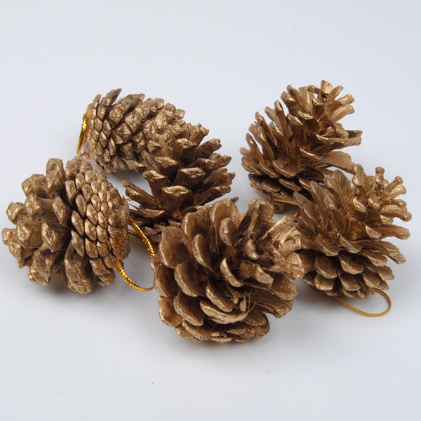 

4cm pine cone coating christmas tree decorations for home festival holiday