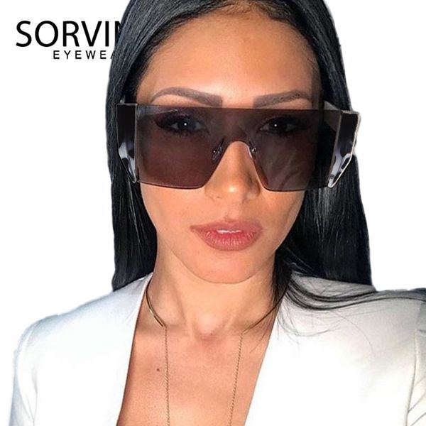 

sorvino futuristic oversized rimless shield sunglasses 2020 men women 90s designer windproof big square sun glasses shades sp187, White;black