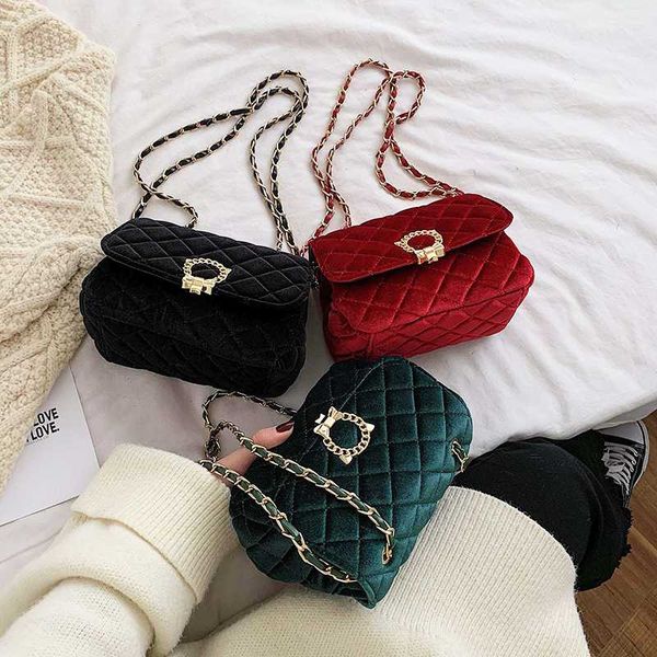 

velvet crossbody bag for women mini fashion messenger bag retro evening handbag chain shoulder bags small purse female bols