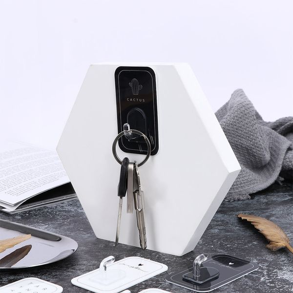 

practical 2pcs/set plastic bathroom wall hooks adhesive hanging towel keys hook decorative house holder