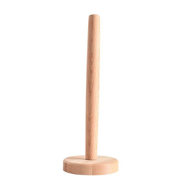 

vertical kitchen beech wooden roll paper rack towel home napkin holder tissue eco-friendly toilet household decoration bathroom