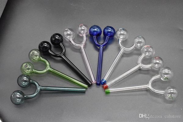 5.5inch 2style colorido grosso tubo de tubo inebriante Slingshot vidro queimador de óleo Tubo de vidro claro Oil Burner tabaco Fumar prego Cachimbo