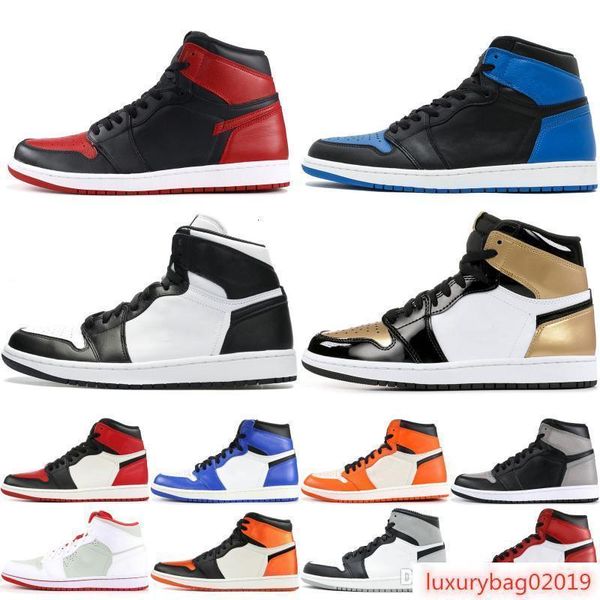 

2019 mens 1 og men basketball shoes chicago banned shadow royal blue trainers mens designer shoes sport sneakers 7-13