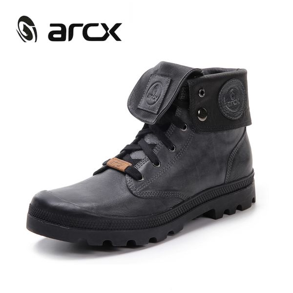 

arcx retro style men leather motorcycle boots lapel men leisure shoes motorcycle knight short boots men's retro