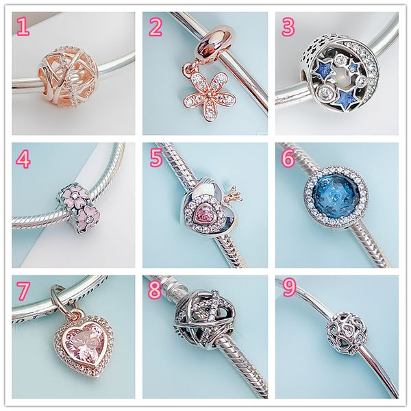 

2020 diy jewelry silver s925 bead for charm bracelet bangle 100% sterling silver pendants jewelries gift,1pz, Black