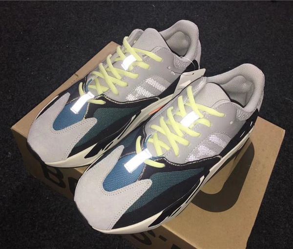 

2018 Newest 700 Kanye West Wave Runner Men Women Outdoor Shoes 700 V2 Static Mauve Triple White EF2829 Sneakers With Box Size 5-13