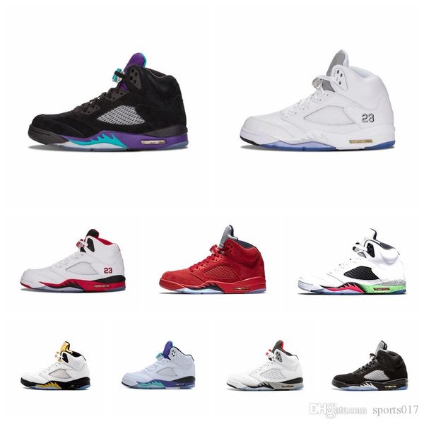 

new 5 5s basketball shoes sneakers mens women man red suede wings bred laney flight orande olympic grape oregon ducks 2019 designer sh