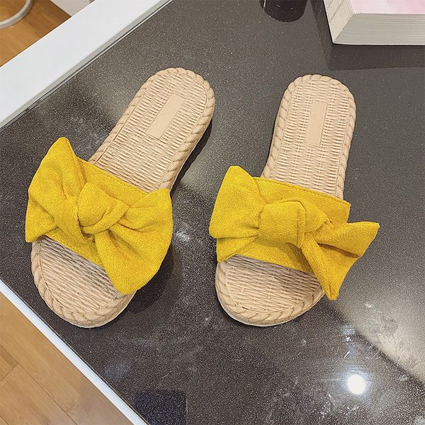 

women bow torridity sandals slipper flat shoes summer indoor outdoor -flops beach shoes new fashion female casual chanclas mujer, Black