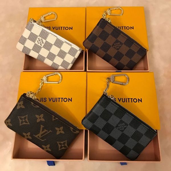 

4 цвета KEY POUCH Damier кожа держит высокое качество известный классический роскошный дизайнер женщин ключница кошелек небольшой кожаный мешок товаров