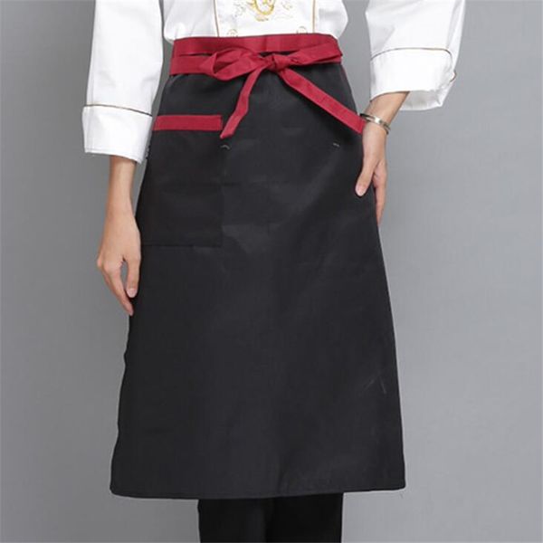 

kitchen cooking aprons chef cafe bar kitchen cooking bibs polyester stripe oil proof work half-length long waist apron