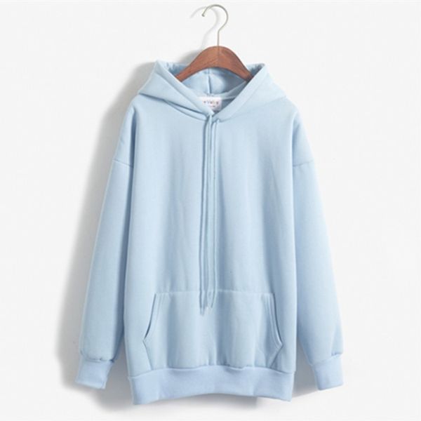 

women hoodies fleece harajuku pastel color solid hooded kpop korean style bts sweatshirts pullovers long sleeve, Black